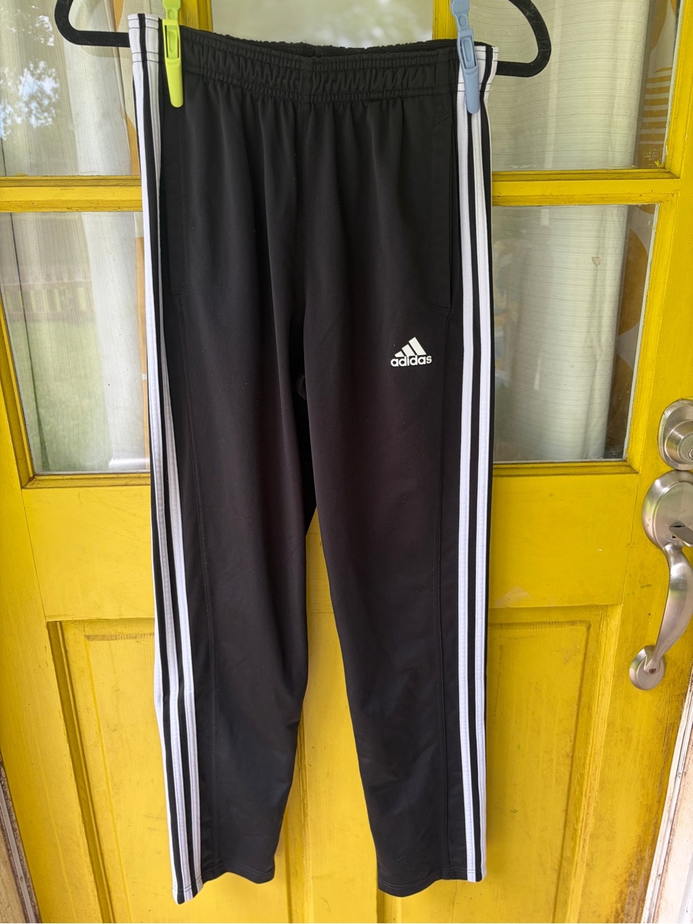 adidas Black Jogger Sweatpants with White Three-Stripe